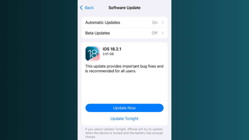 iOS 18.2.1